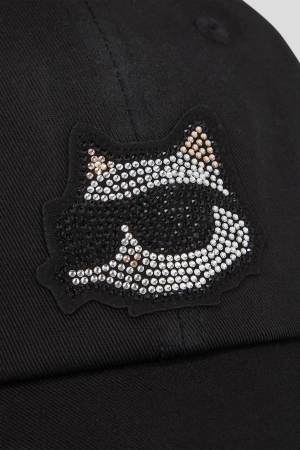 Karl Lagerfeld women's hat with Choupette rhinestone appliqué [3]