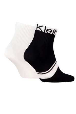 Set 2 perechi sosete scurte Calvin Klein alb negru cu logo [1]