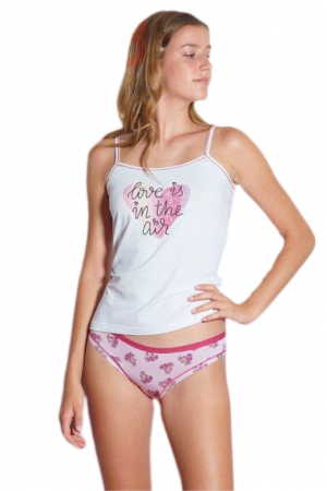 Lenjerie intima copii - Set 2 tricou si chiloti fete Rossoporpora CS204