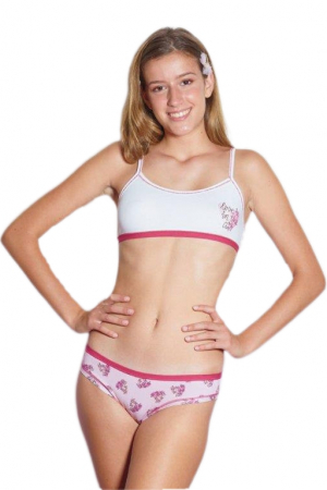 Lenjerie intima copii - Set 2 tricou si chiloti fete Rossoporpora CS205