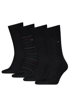 Sosete barbati - Set 4 perechi sosete lungi Tommy Hilfiger bleumarin cu logo