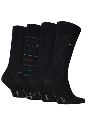 Set 4 perechi sosete lungi Tommy Hilfiger bleumarin cu logo [1]