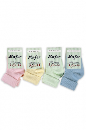 Lenjerie intima copii - Set 6 perechi sosete pentru bebelusi,Mafer, Alb, marine 15/16 cm
