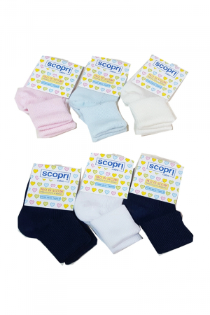 Lenjerie intima copii - Set 6 sosete copii Scopri Calze Baby-Risvolto