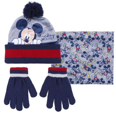 Accesorii imbracaminte copii - Set caciula-fular-manusi Mickey Mouse, Masura unica