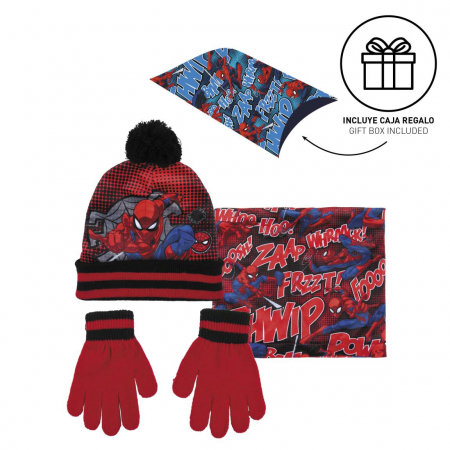 Accesorii imbracaminte copii - Set caciula-fular-manusi Spiderman, Masura unica