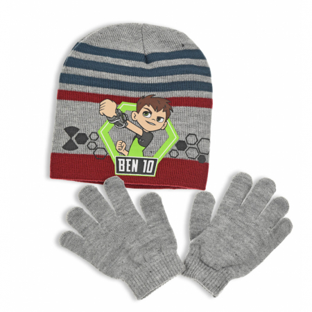 Super Reduceri -30%  Use code MEGA30 - Set caciula-manusi Ben 10, Gri, Marime 52