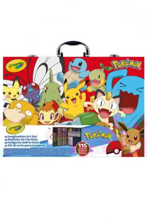 NOUTATI - Set Complet pentru Desenat si Pictat Pokemon Crayola, 115 de Elemente