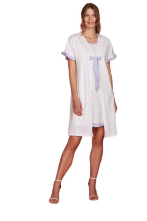 Pijamale dama - Set Halat si rochita de noapte Andra Lingerie 8731