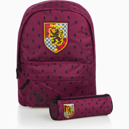 Super Reduceri -30%  Use code MEGA30 - Set Harry Potter compus din ghiozdan si penar, visiniu cu negru