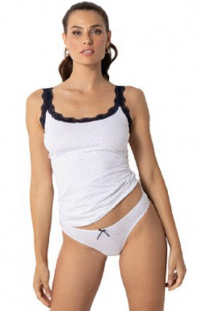Maiouri si Body-uri - Set maiou si chiloti dama Magic dream, model 8137, Alb,  L