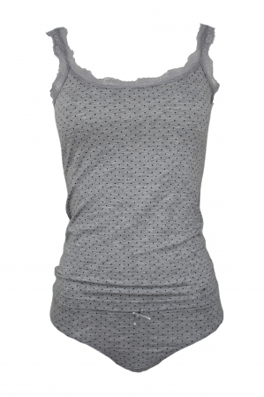 Super Reduceri -30%  Use code MEGA30 - Set maiou si chiloti dama Magic dream, model 8137, Gri,  L