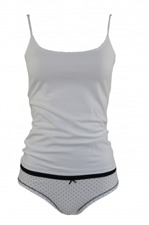 Maiouri si Body-uri - Set maiou si chiloti dama Magic dream, model 8139, Alb, S