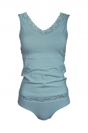 Maiouri si Body-uri - Set maiou si chiloti dama Magic dream, model 8142, Albastru deschis, S