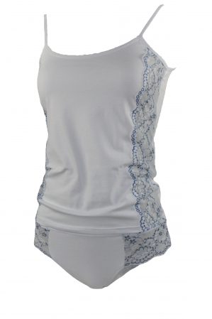 Maiouri si Body-uri - Set maiou si chiloti dama Magic dream, model 8159, Alb, L