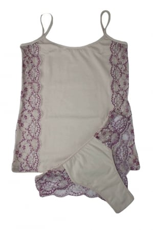 Maiouri si Body-uri - Set maiou si chiloti dama Magic dream, model 8159, Bej, S