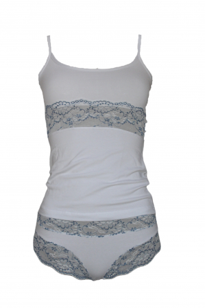 Maiouri si Body-uri - Set maiou si chiloti dama Magic dream, model 8164, Alb, M
