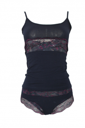 Toate Produsele - Set maiou si chiloti dama Magic dream, model 8164, Albastru, S
