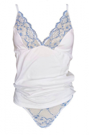 Maiouri si Body-uri - Set maiou si chiloti dama Magic dream, model 8167, Alb,  S