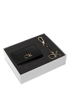 Portofele barbati - Set portofel si breloc Calvin Klein Trifold Xxs + Keyfob K60K608906