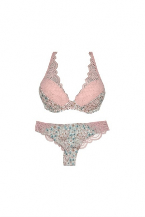 Lenjerie intima dama - Set sutien si chiloti Fleury Infiore, Roz, 70 EU