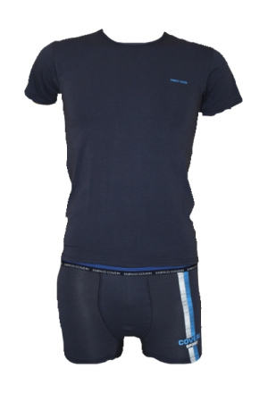 Lenjerie intima copii - Set tricou si boxeri baieti Enrico Coveri, albastru, 5/6 ani