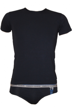 Lenjerie intima copii - Set tricou si chiloti baieti Enrico Coveri EC4046/S, albastru, 11/12 ani