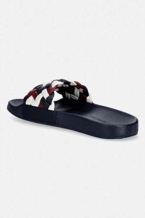 Slapi dama Tommy Hilfiger FW0FW09039 bleumarin cu design impletit multicolor [3]