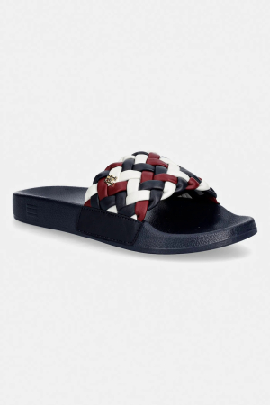Slapi dama Tommy Hilfiger FW0FW09039 bleumarin cu design impletit multicolor [1]