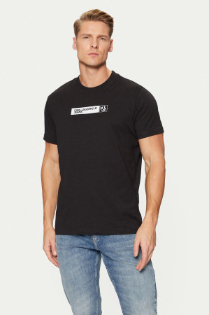 Toate Produsele - Tricou bărbați Karl Lagerfeld Jeans negru cu logo frontal A1M17112
