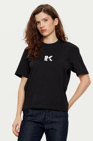 Toate Produsele - Tricou damă Karl Lagerfeld Jeans logo KL alb/negru A1W17031
