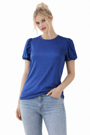 Tricouri dama - Tricou cu maneci scurte pentru dama ,rossoporpora,Albastru,Marime M