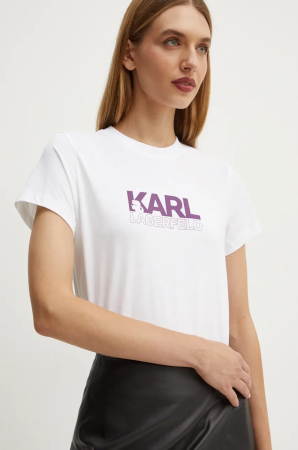 Tricouri dama - Tricou dama din bumbac Karl Lagerfeld  24WW1703