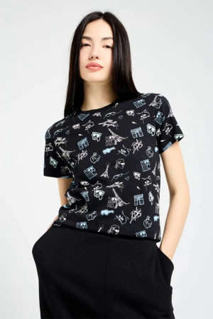 Tricouri dama - Tricou Dama Karl Lagerfeld Aop Karl Whimsical