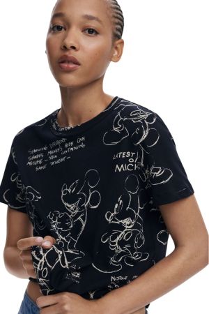 Tricou dama Desigual din bumbac MICKEY SKETCH [3]