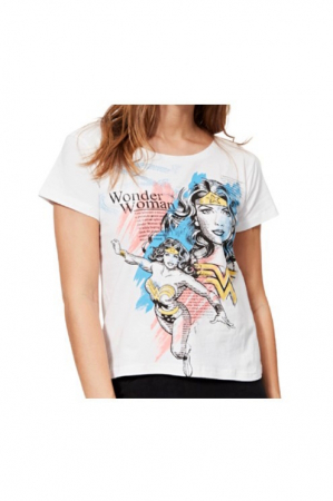 Tricouri dama - Tricou dama Wonder Woman, alb, XS EU