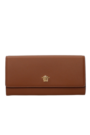 Accesorii - Portofel dama Versace F86255 maro din piele naturala cu logo Medusa