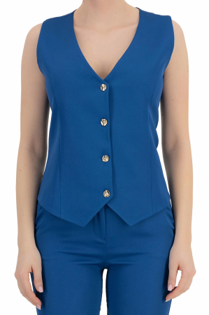 Geci si Veste dama - Fabric vest, fitted cut, V-neckline