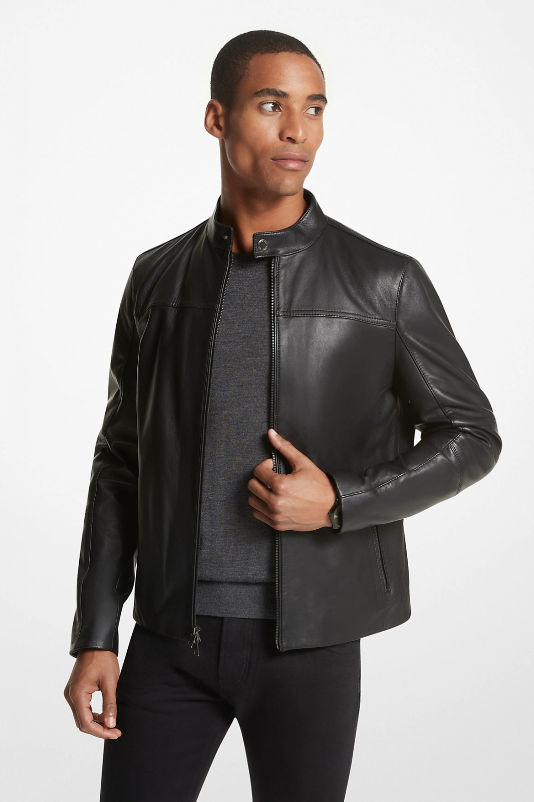 Genuine outlet Leather Micheal Kors Jacket