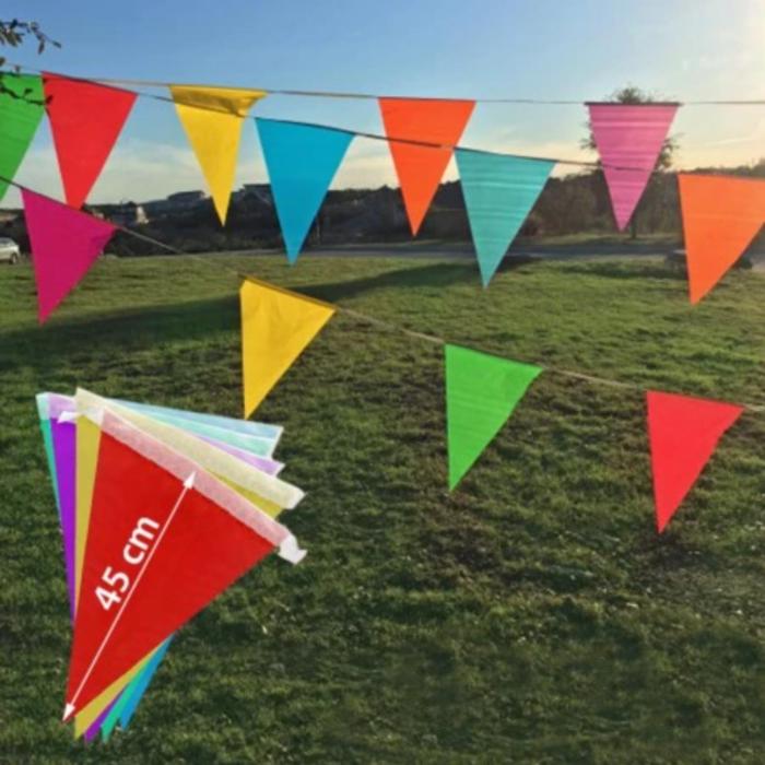 Banner stegulete, 48 steaguri multicolore, lungime ghirlanda 30 m, poliester [1]
