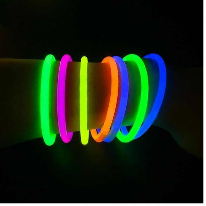 Betisoare bratari luminoase glow sticks, diverse culori, set 100 bucati culoare multicolor [6]