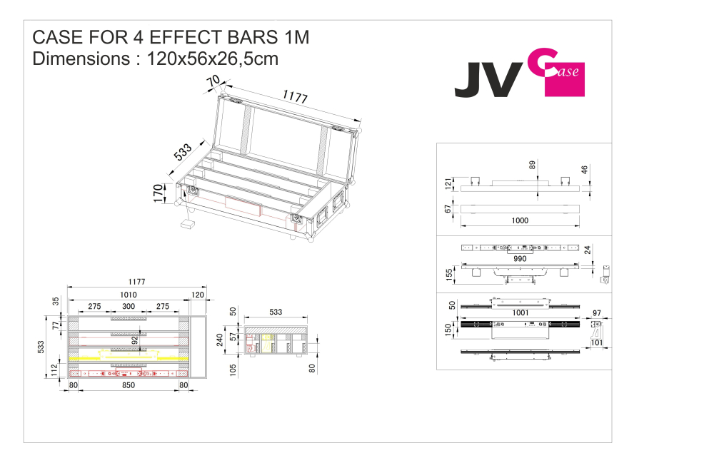 CASE FOR 4 EFFECT BARS 1M [2]