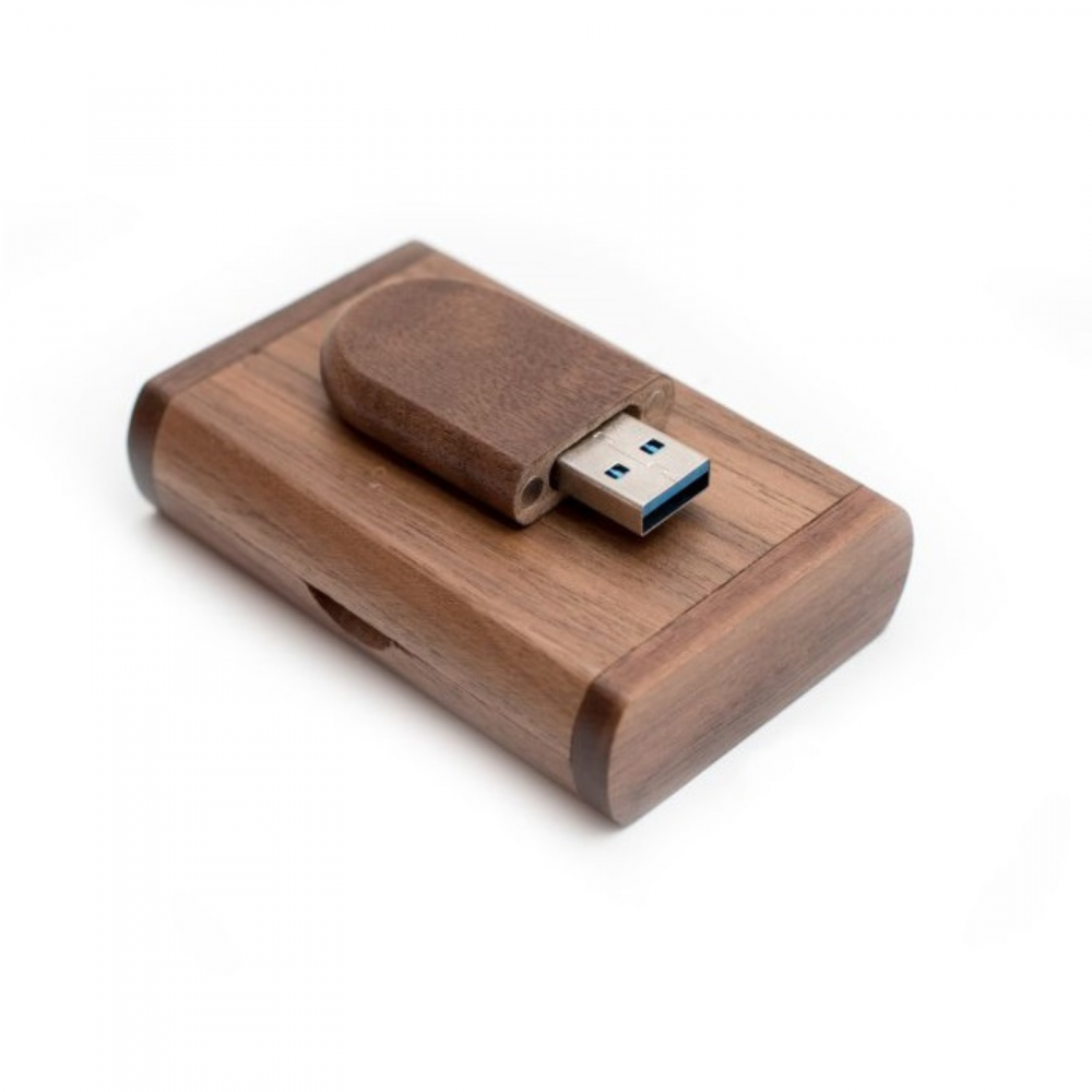 Memorie USB 3.0, din lemn de fag si cutie, culoare maro [3]
