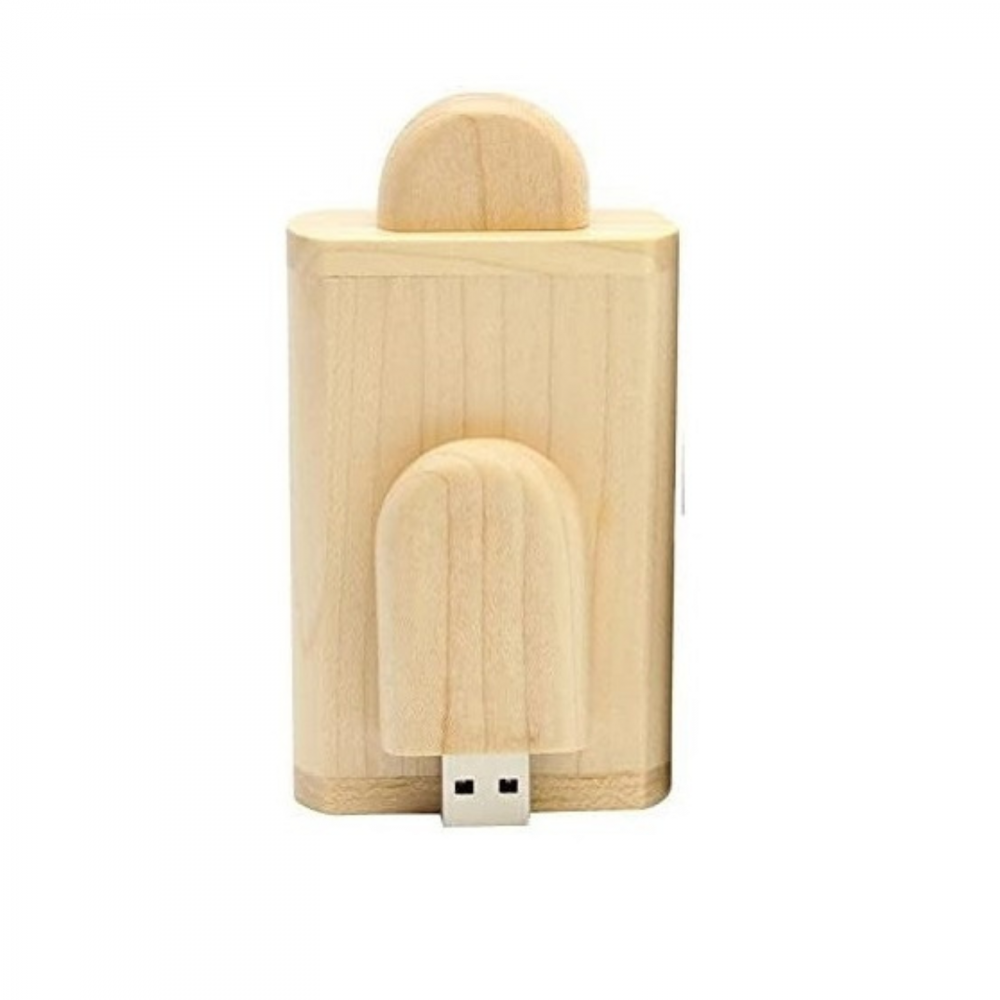 Memorie USB 3.0, din lemn de fag si cutie, natur [4]
