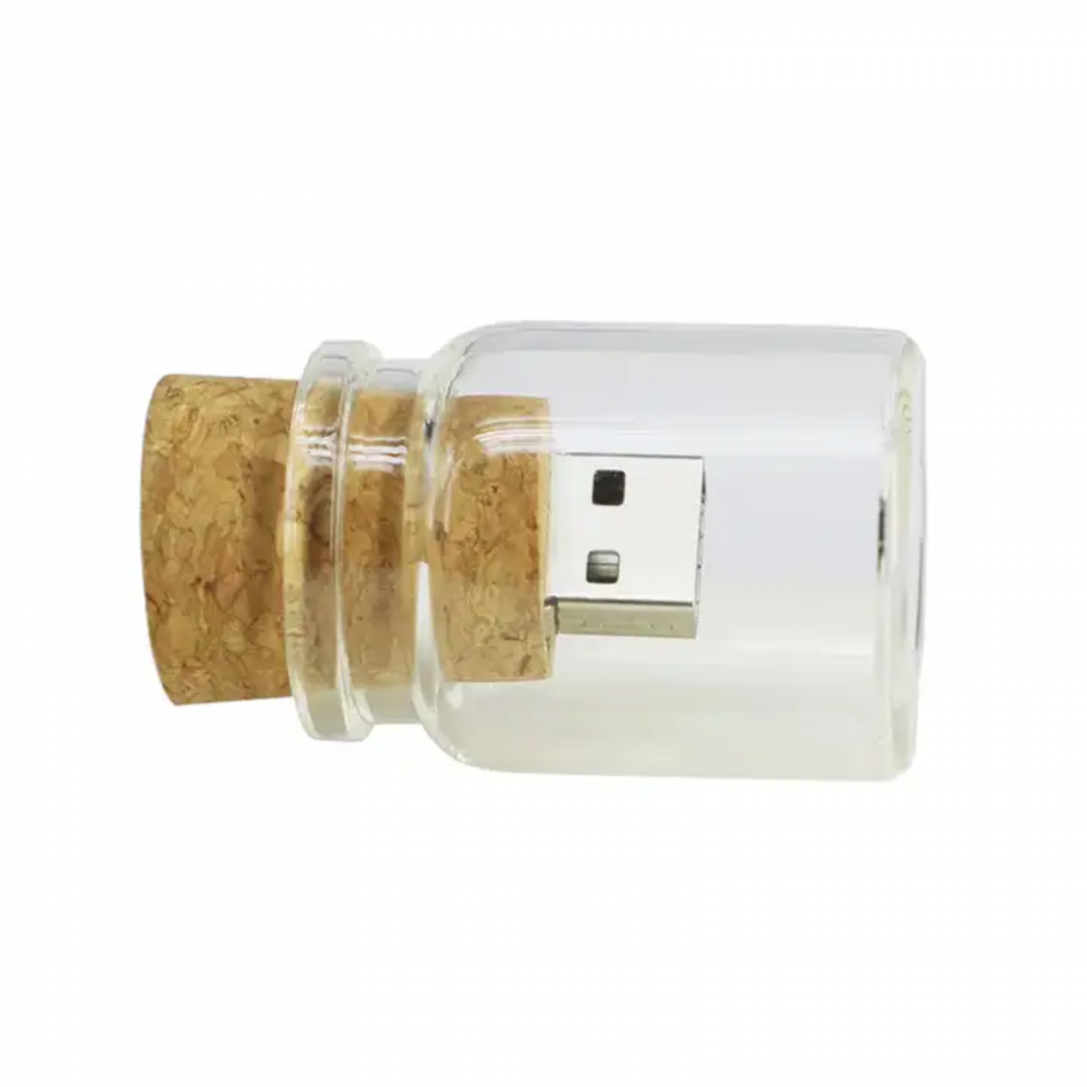 Memorie USB 3.0, stick dop de pluta si sticluta, in cutie lemn [4]