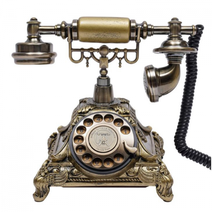 Telefon cu fir, Vintage Audio Guestbook, inregistrare voce, 8gb card SD, bronz [1]