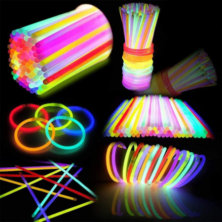 Betisoare bratari luminoase glow sticks, diverse culori, set 100 bucati culoare multicolor [2]