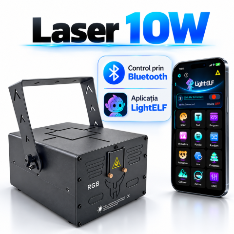 Lasere - Laser Profesional 10W cu Bluetooth, DMX și ILDA
