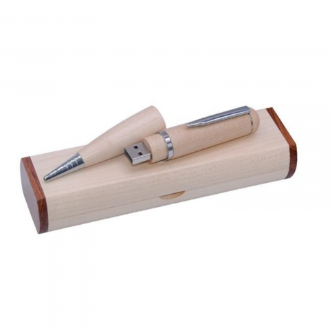 Memorii USB cu pix si cutie lemn - Memorie USB 3.0, cu pix din lemn si cutie