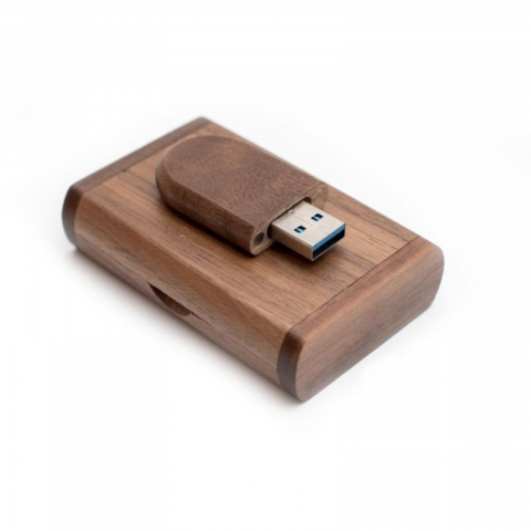 Memorie USB 3.0, din lemn de fag si cutie, culoare maro [2]